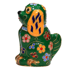 Hund, Deko, Ziergegenstände, Cloisonne Emaille, Tierfigur,6286